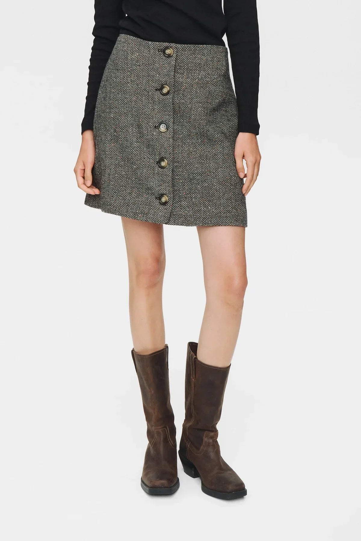 Nuavey Mini Skirt, Caviar